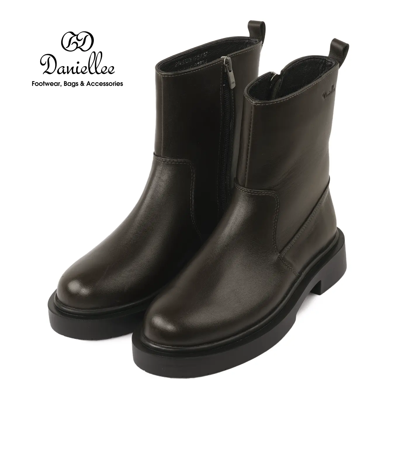 نیم بوت چرمی روزمره زنانه Dina Bootie MC Zip