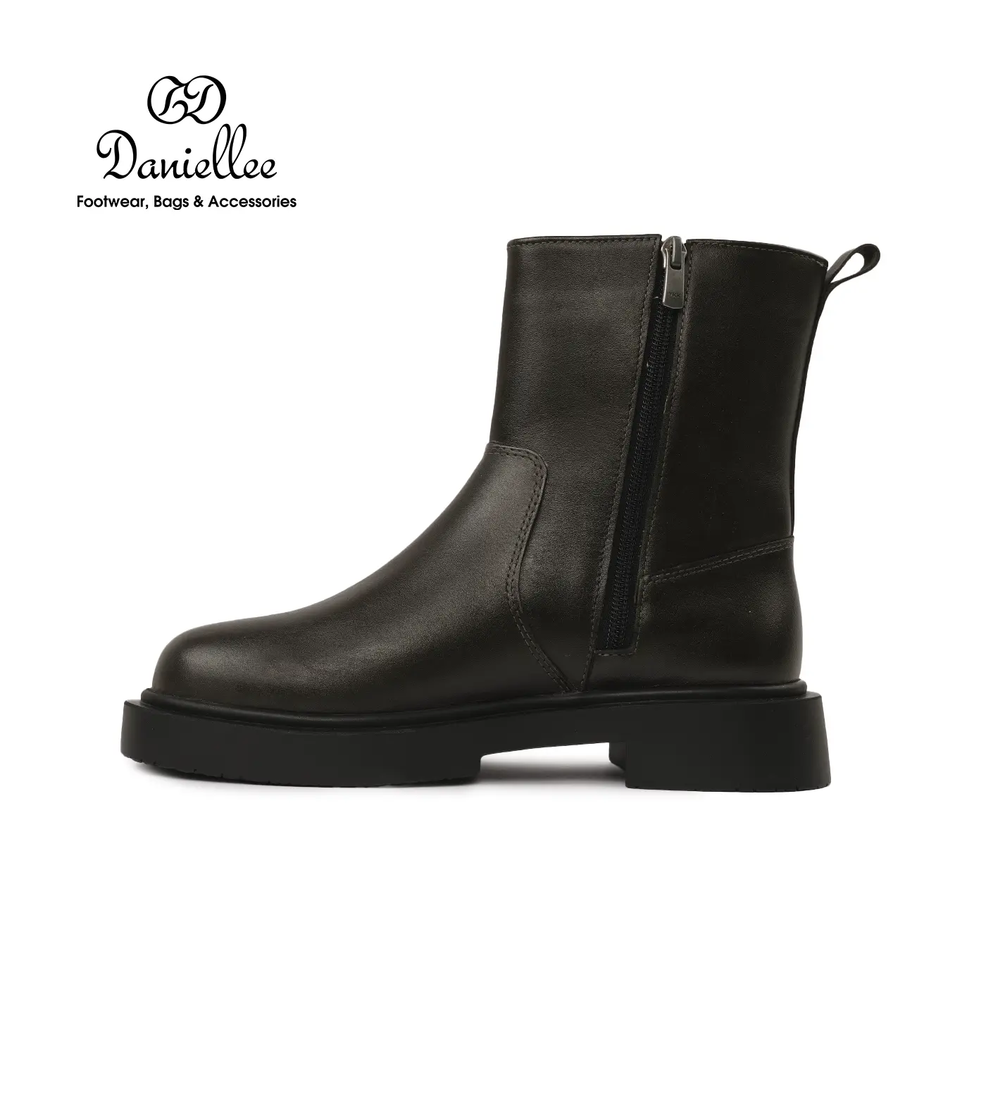 نیم بوت چرمی روزمره زنانه Dina Bootie MC Zip