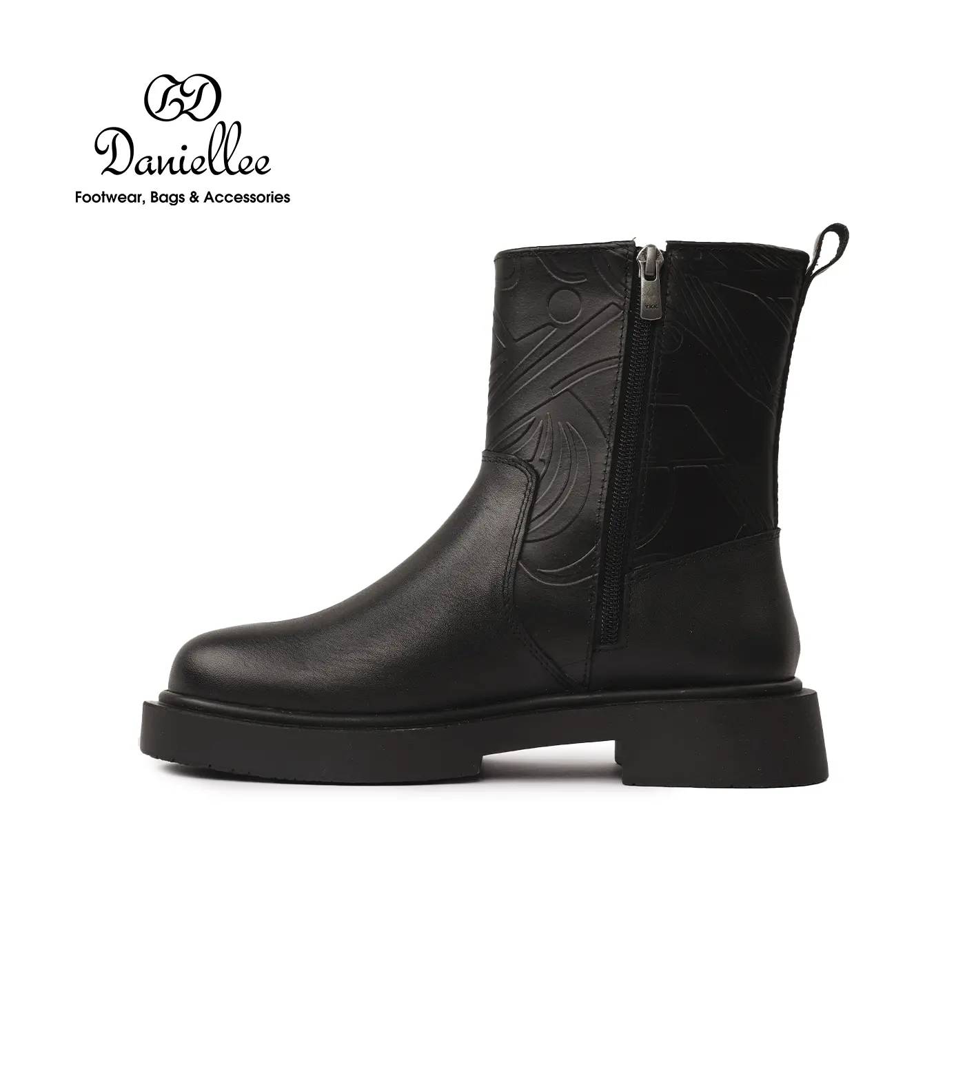 نیم بوت چرمی روزمره زنانه Dina Bootie MC Zip