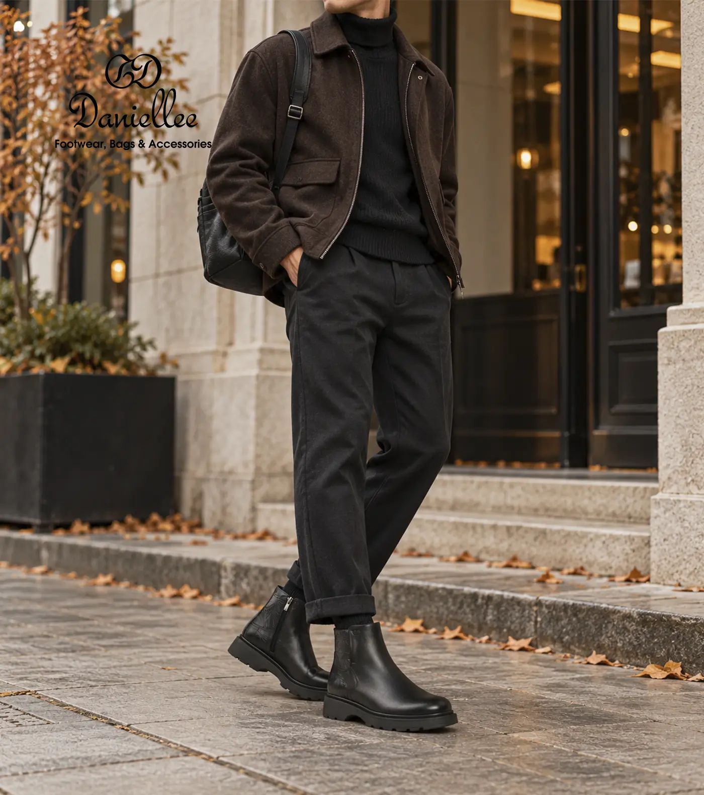 نیم بوت چرمی روزمره مردانه Adas Bootie LC