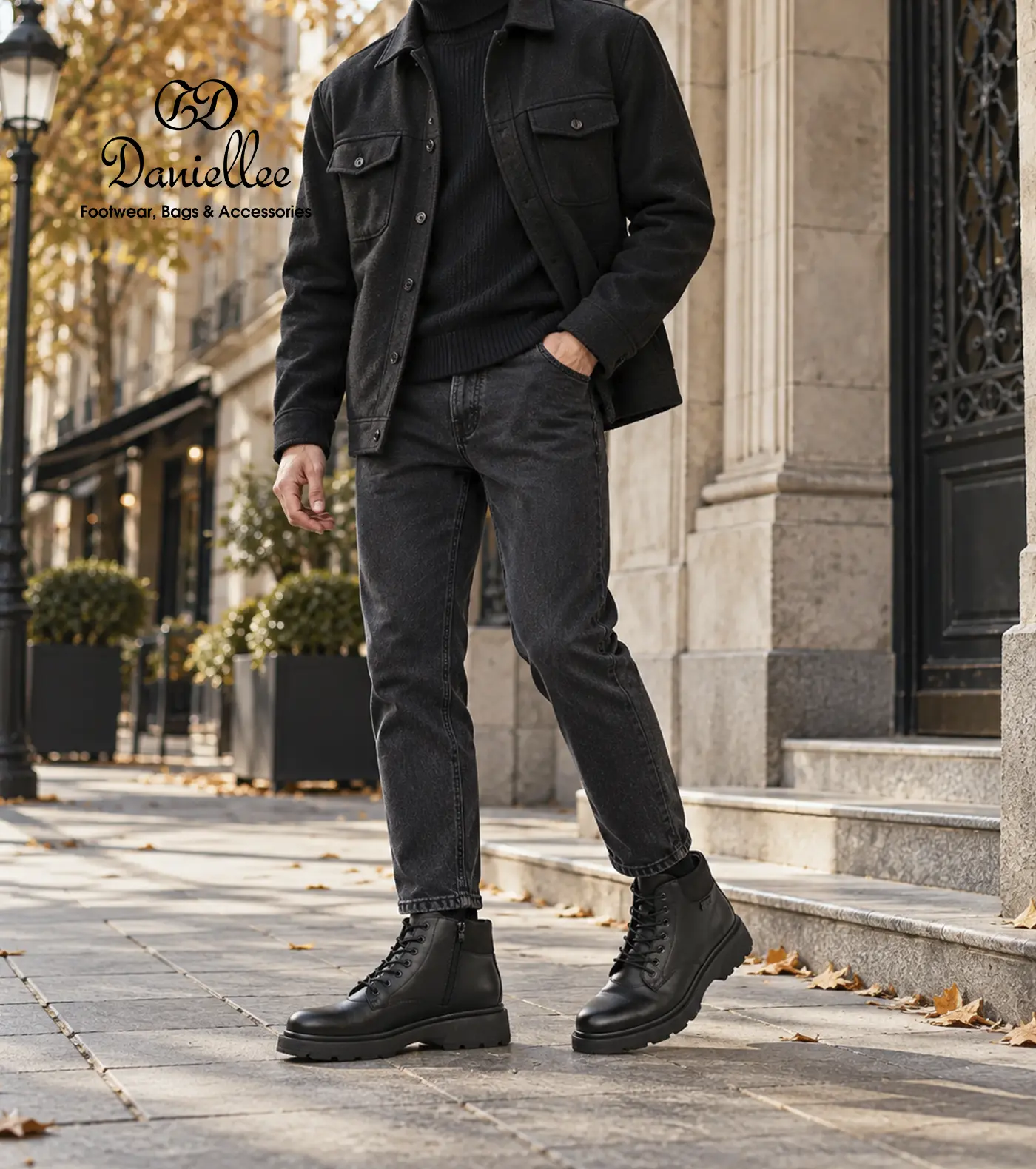 نیم بوت چرمی روزمره مردانه Adas Bootie MC Lace II